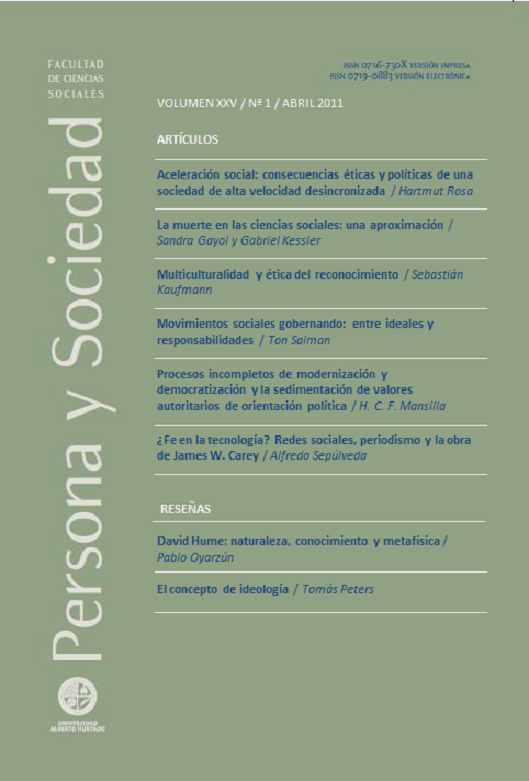 Persona y Sociedad Vol.25 n.1 Abril 2011